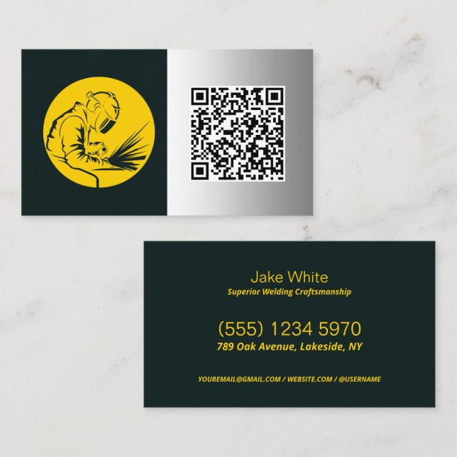 ⚙️ Schweißen von kundenspezifischer QR Visitenkarte (Vorne/Hinten)