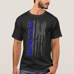Schweißen von Patriotic American Flag Iron Worker T-Shirt