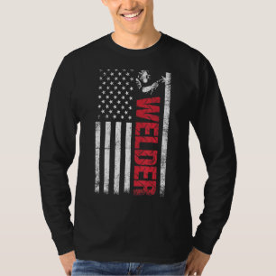 Schweißen von Stolz hart arbeitendem US-Flaggensch T-Shirt