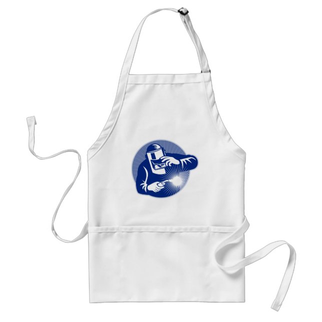 Schweißer am Arbeitsschweißens-Set innerhalb des Schürze (Vorne)