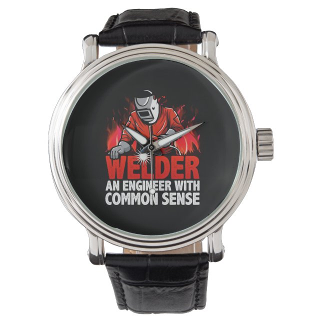 Schweißer eines Ingenieurs mit gesundem Menschenve Armbanduhr (Vorderseite)