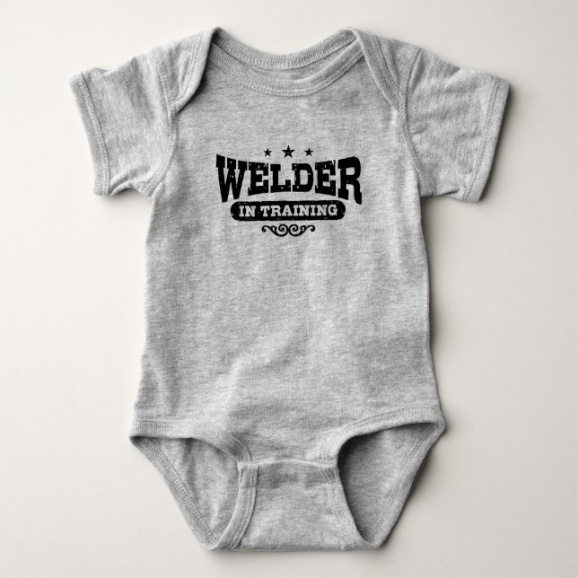Schweißer im Training für Baby Bodysuit Baby Strampler (Vorderseite)