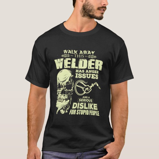 Schweißer Schädel Schweißer T-Shirt (Vorderseite)