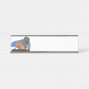 Schweißer Schreibtischnamensplakette