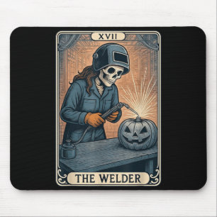 Schweißer-Tarotkarte Skelett Weibliche Pipeline Me Mousepad