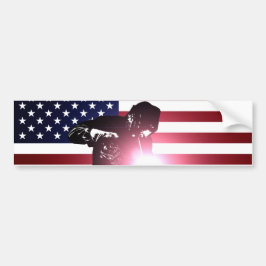 Schweißer und amerikanische Flagge Autoaufkleber