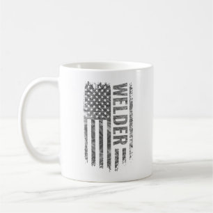 Schweißer USA-Flagge Distressed-Design Kaffeetasse