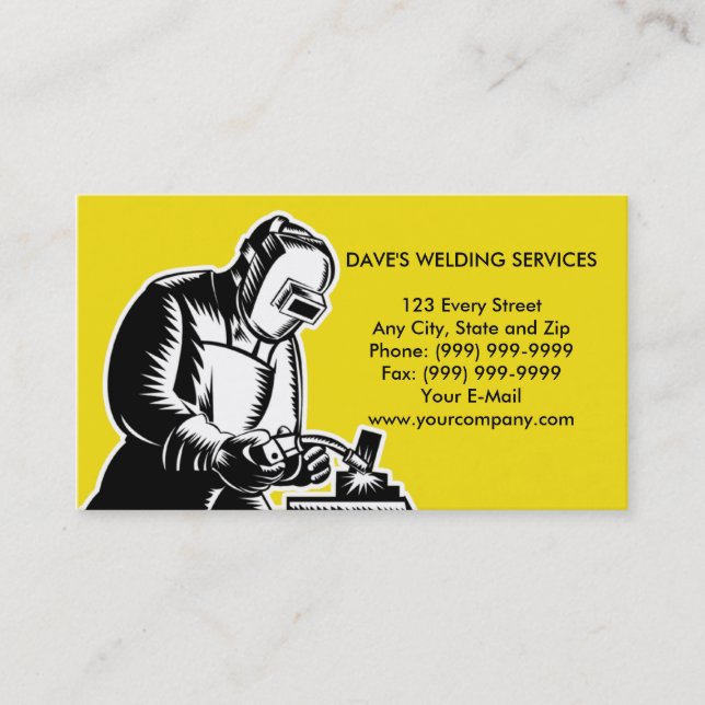 Schweißerschweißen businesscard visitenkarte (Vorderseite)