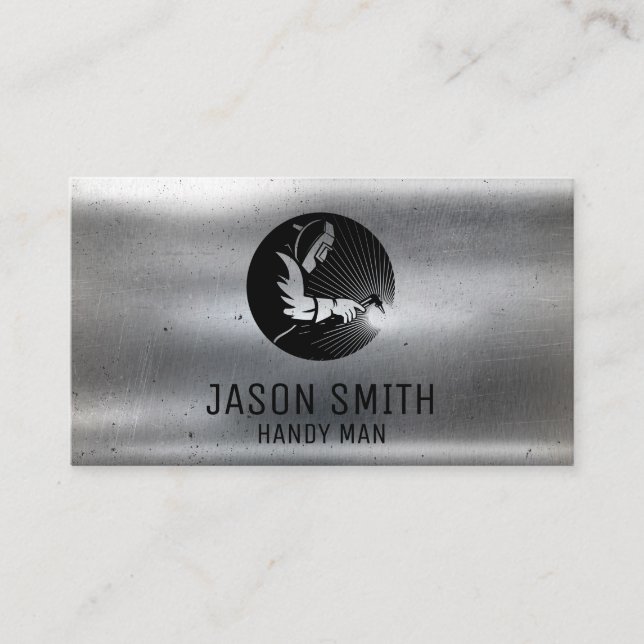 Schweißgerät | Bau | Metallisch Visitenkarte (Vorderseite)