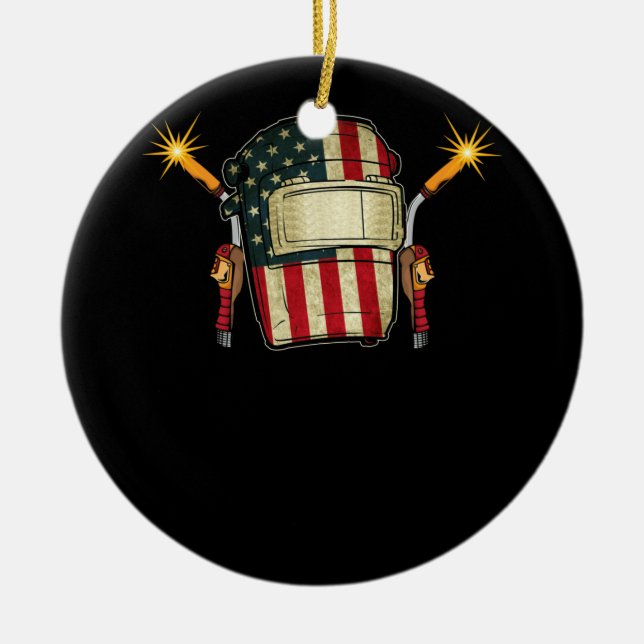 Schweisshelm - Niedlicher Schweißer Keramik Ornament (Vorne)