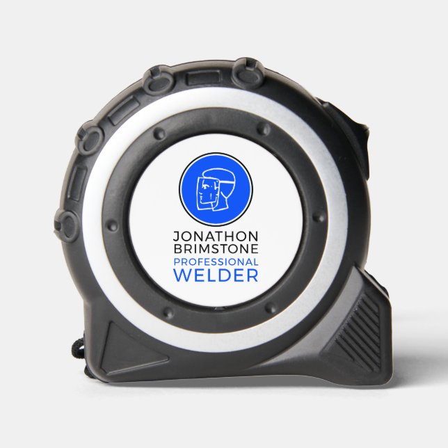 Schweißlogo, Metallarbeiter, Schweißer Maßband (Vorderseite)