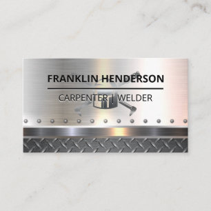 Schweißmasken-Logo   Metallisch   Blue Collar Visitenkarte