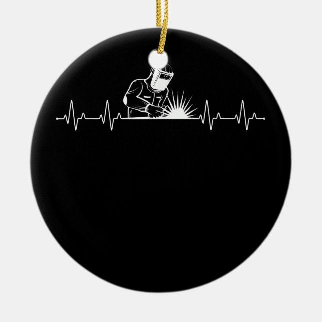 Schweißschweißen von Herzschläuchen Keramik Ornament (Vorne)