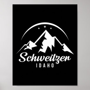 Schweitzer Idaho Skigebiet Snowboarden Poster