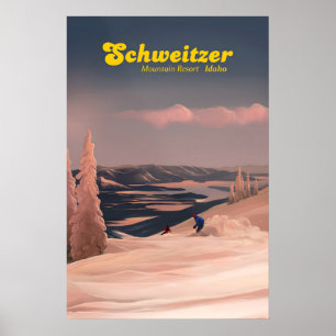 Schweitzer Mountain Resort Reiseplakat Poster