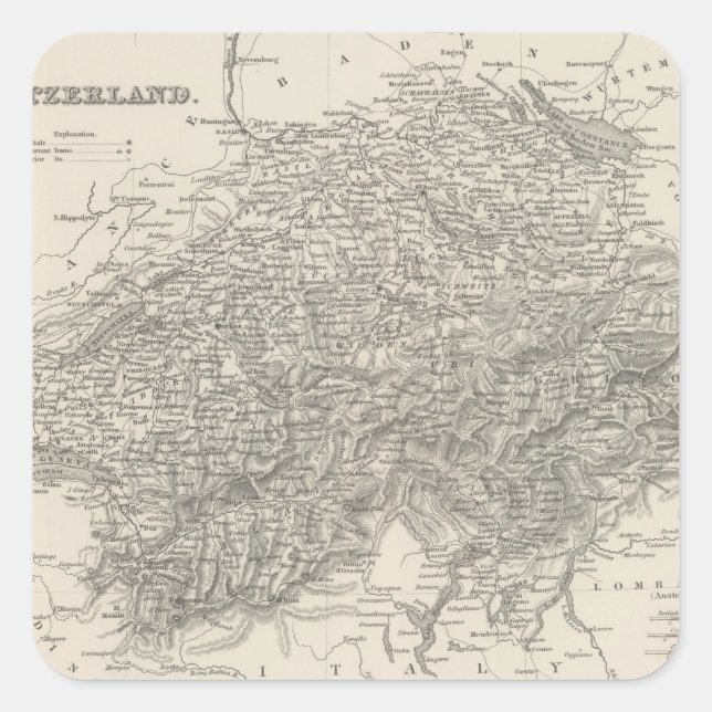 Schweiz 15 quadratischer aufkleber (Vorderseite)