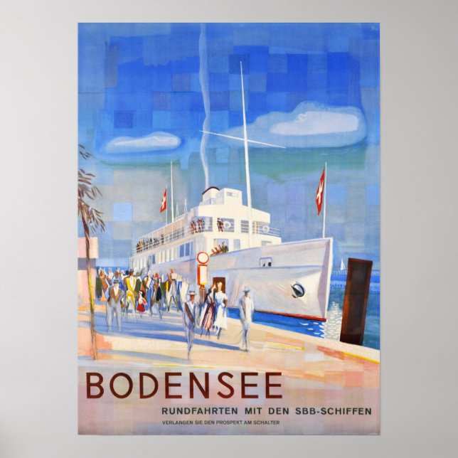 " Schweiz. 1948 - Bodensee Rundfahrten Reise Poster (Vorne)
