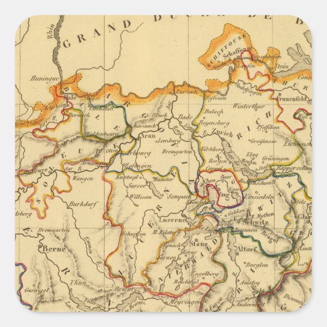 Schweiz 19 quadratischer aufkleber (Vorderseite)