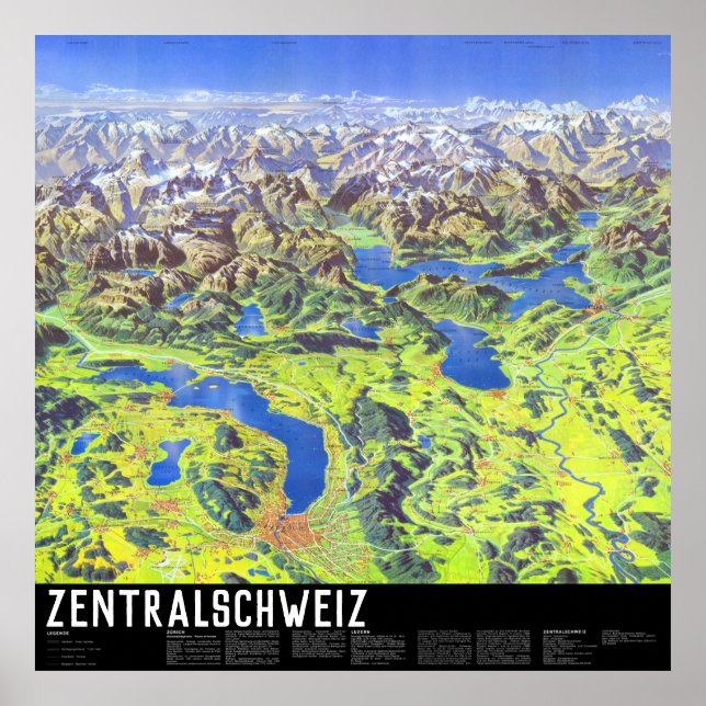 " Schweiz: 2021/heute - Zentralschweiz Panorama Poster (Vorne)