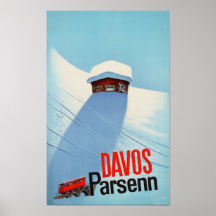 " Schweiz: 2022/heute - Davos Parsenn Bahn Reise Poster