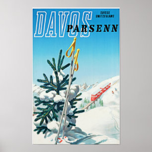 " Schweiz: 2022/heute - Davos Parsenn Winter Reise Poster