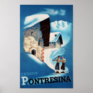 " Schweiz: 2022/heute Engadin - Pontresina Winter Poster