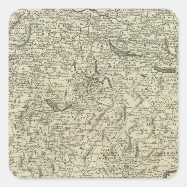 Schweiz 24 quadratischer aufkleber (Vorderseite)