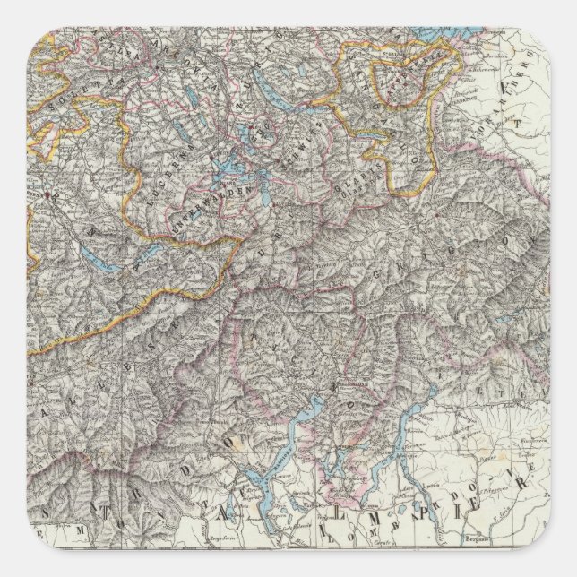 Schweiz 2 quadratischer aufkleber (Vorderseite)