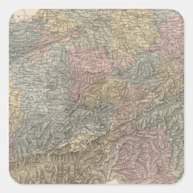 Schweiz 4 quadratischer aufkleber (Vorderseite)