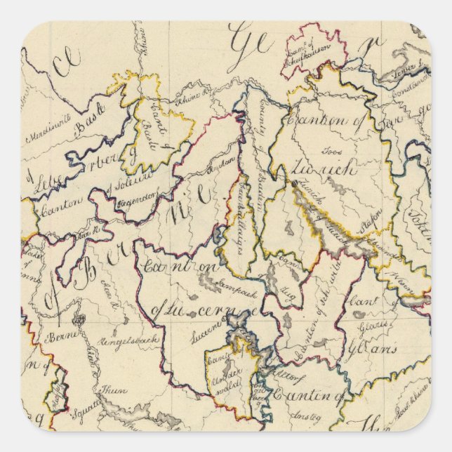 Schweiz 9 quadratischer aufkleber (Vorderseite)