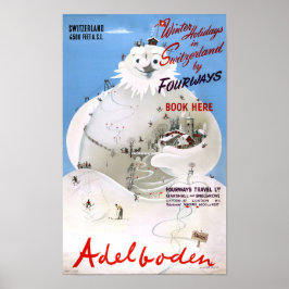 Schweiz Adelboden Vintage Travel Poster