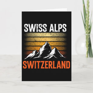 Schweiz Alpen Vintage Skifahren Berge Schweizer So Karte