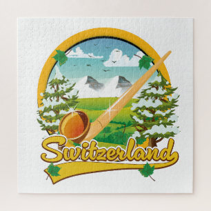 Schweiz Alphorn-Retrologo