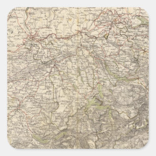 Schweiz Atlas Karte Quadratischer Aufkleber