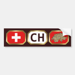 Schweiz Autoaufkleber für Flaggenkarte