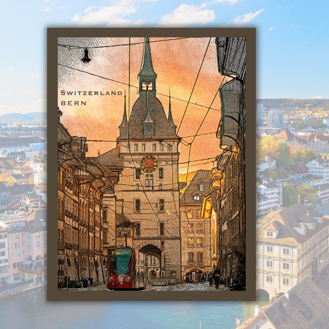 Schweiz Bern Vintage Stiftsstadt Postkarte (Von Creator hochgeladen)