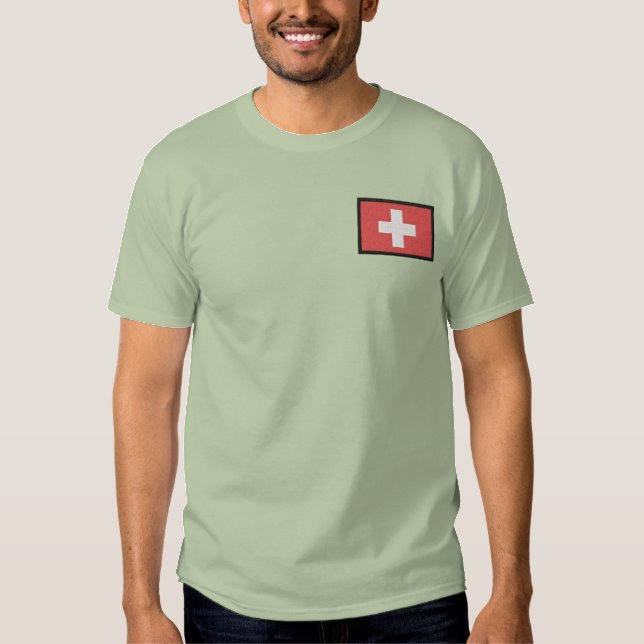 Schweiz Besticktes T-Shirt (Vorderseite)