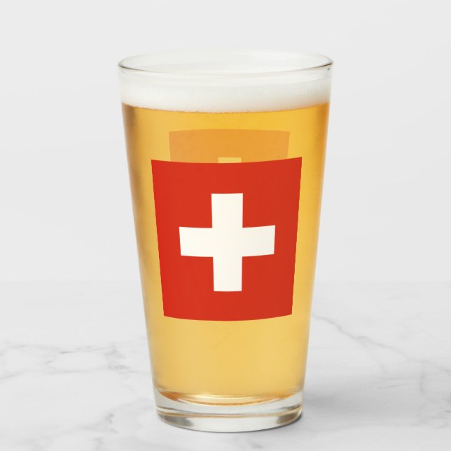SCHWEIZ-BIERGLAS  GLAS (Vorne (Gefüllt))