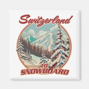 Schweiz bis Snowboard Magnet