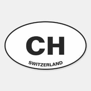 Schweiz (CH) Euro Oval Aufkleber Oval Stoßstange
