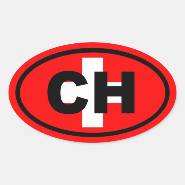 Schweiz CH Europa Ovaler Aufkleber (Vorderseite)