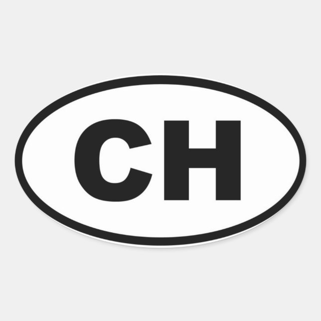 Schweiz - CH - Europa Ovaler Aufkleber (Vorderseite)