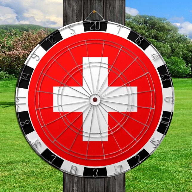 Schweiz - Dartboard & Swiss Flag / Spielbrett Dartscheibe (Von Creator hochgeladen)