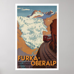 Schweiz Eisenbahn ~ Vintage Travel Poster