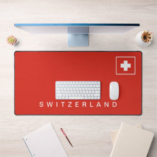 Schweiz   Farben der Schweizer Flagge Schreibtischunterlage