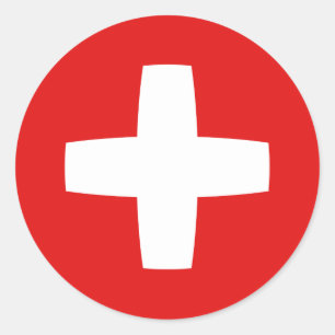 Schweiz Fischaugen-Flaggen-Aufkleber Runder Aufkleber