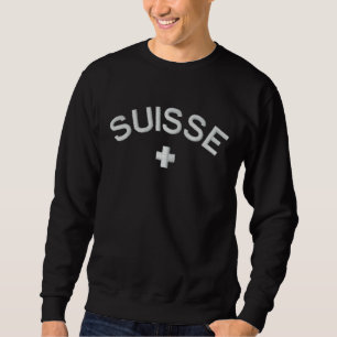 Schweiz - Flag-Kreuz Besticktes Sweatshirt