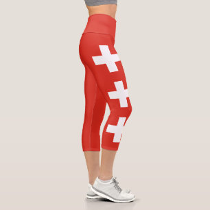 Schweiz Flagge Capri Leggings
