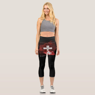 Schweiz Flagge Capri Leggings