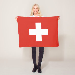 Schweiz Flagge Fleecedecke